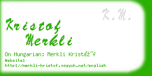 kristof merkli business card